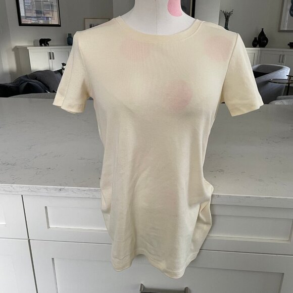 Eddie Bauer Casual SS Crew Neck Cotton Poly Blend TShirt Top Pale Yellow Sz M - Picture 8 of 8